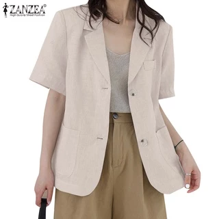 Áo khoác blazer ZANZEA tay lỡ có túi trước thời trang cho nữ