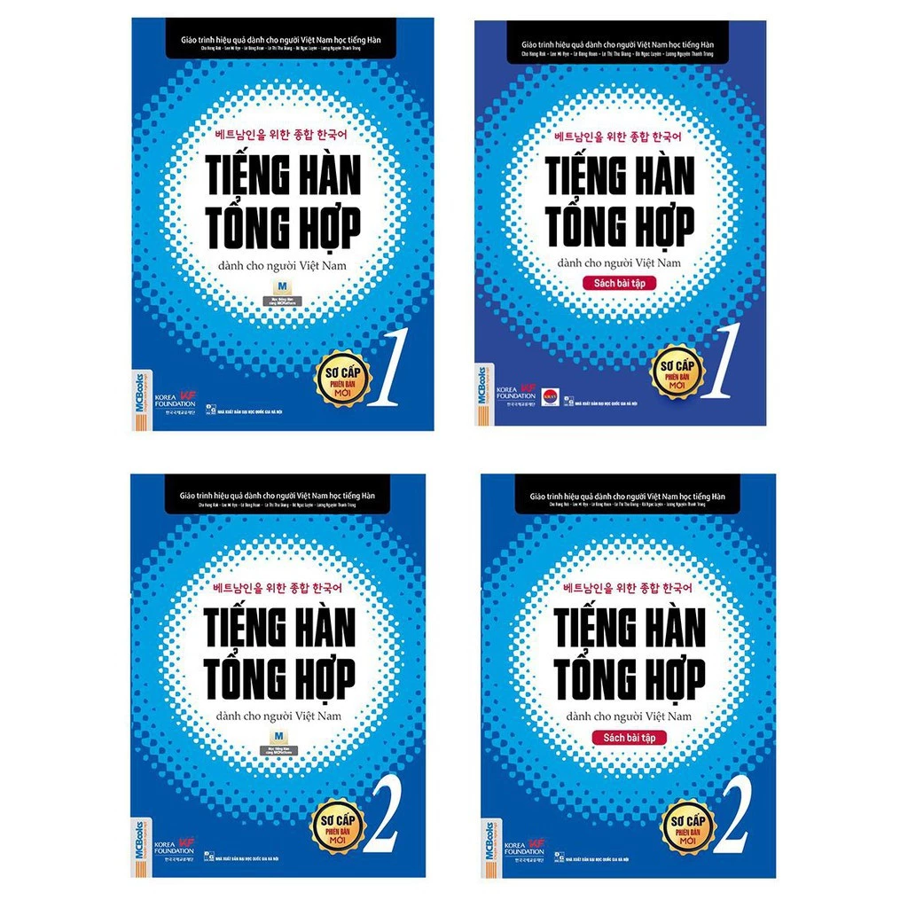 Sách - Combo Tiếng Hàn Tổng Hợp Dành Cho Người VIệt Nam bản 1 màu ( SGK 1 +2 + SBT 1 + 2 )