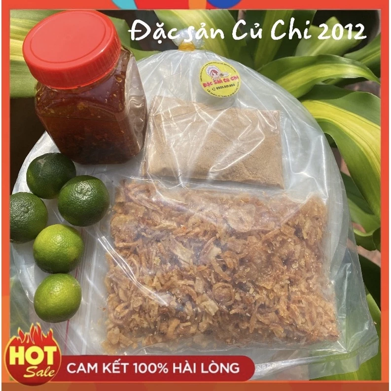 [Combo 300gram] Bánh tráng phơi sương+sate+muối+hành phi