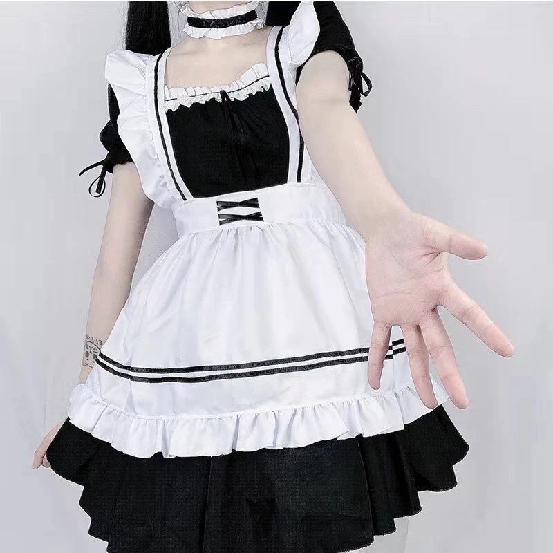 [🔥TaobaoSẵn🌻]Che Tên, Sét Maid Nữ 8 Món Kèm Tất  Cosplay Loại ll