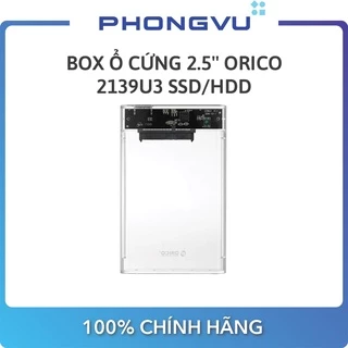 Box ổ cứng 2.5'' Orico 2139U3 SSD/HDD Sata 3 USB 3.0 - Bảo hành 12 tháng