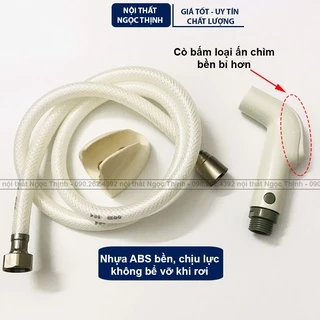 [ LOẠI 1 ] Vòi xịt vệ sinh SVX-06 nhựa ABS dày, siêu bền, chịu lực không lo bể vỡ, màu trắng sứ sang trọng