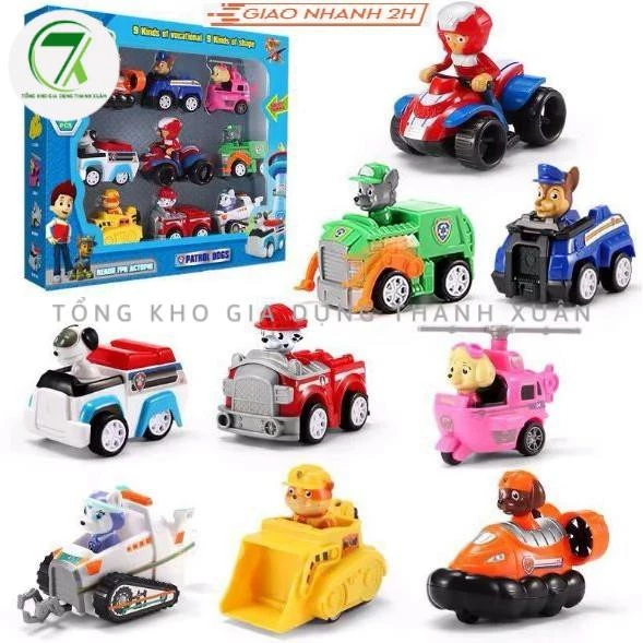 Chó cứu hộ đồ chơi Paw Patrol đội chó cứu hộ A8, A9, A 11 mô hình 6 con, 7 con, 8 con, 9 con cho các bé