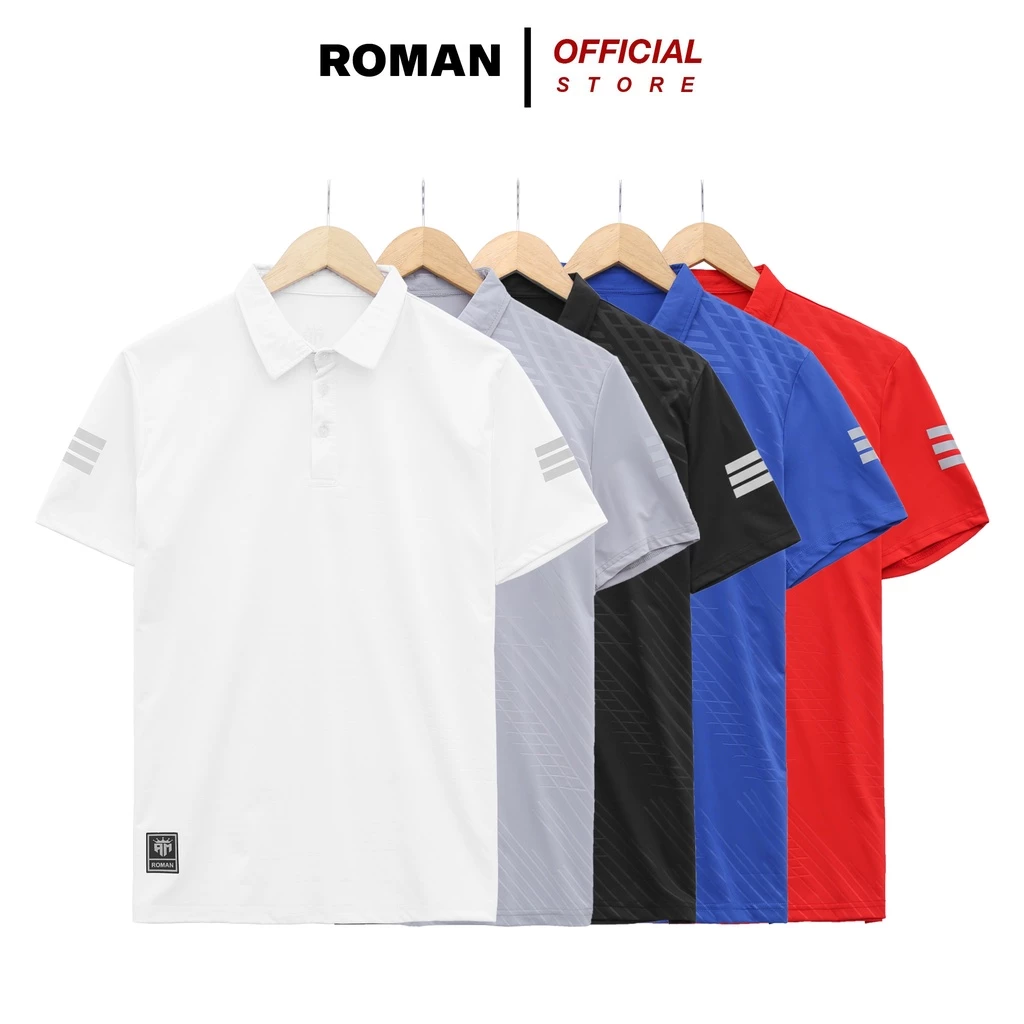Áo polo thể thao nam cổ bẻ tay ngắn vải thun lạnh co giãn thoáng mát ROMAN PL01