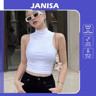 Áo croptop ngắn tay ôm sát nách cổ trụ JANISA CT16