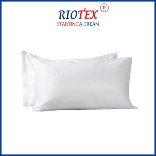 T300 Vỏ Gối Trắng Trơn Cotton RIOTEX Kích Thước 40x60/50x70/30x105cm Cho Gia Đình, Khách Sạn, Nhà Nghỉ