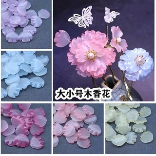 5 Cánh hoa thủy tinh nhiều màu sắc hình hoa 'Mộc Hương'- Phụ kiện nguyên liệu làm trâm, kim quan trang sức thủ công