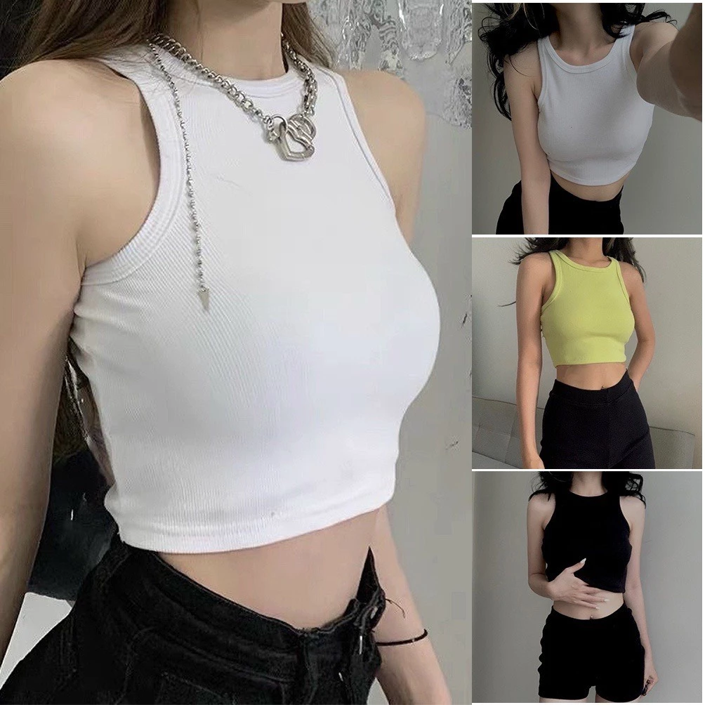 Áo Ba Lỗ Nữ Xuất Khẩu Dáng Croptop Cotton Tăm Siêu Mềm Mịn