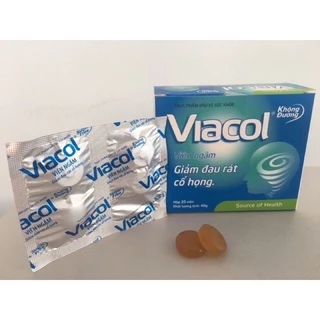 KẸO NGẬM KHÔNG ĐƯỜNG VIACOL- giảm đau rát họng (hộp 20 viên)