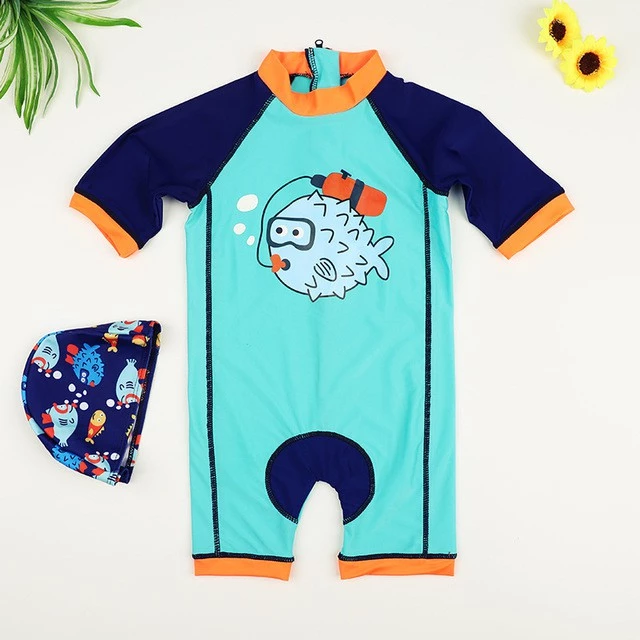 Đồ bơi bé trai liền thân cho bé từ sơ sinh chất vải mềm mại không kích ứng da họa tiết dễ thương kích thước 9kg đến 25kg