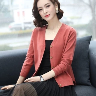 Áo khoác cardigan dệt kim dáng rộng thời trang xuân thu xuân thu mới cho nữ