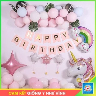 Set Trang Trí Sinh Nhật Bé Gái Kỳ Lân Ngựa Pony #TrangTriSinhNhat