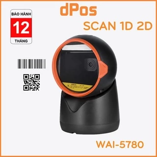 Máy quét mã vạch đa tia dPos WAI-5780 để bàn scan đọc mã vạch Barcode 1D mà QR Code 2D