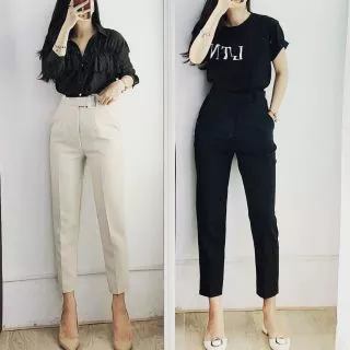 quần tây đai vuông, quần baggy cúc lệch,028