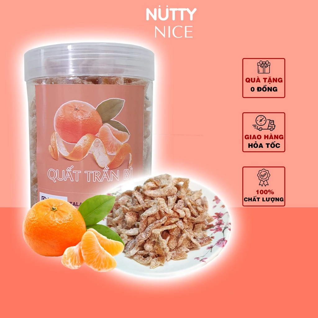 Quất trần bì 450g NUTTY NICE, làm từ vỏ cam quýt tốt cho sức khỏe, ăn vặt Sài Gòn, vừa ngon vừa rẻ