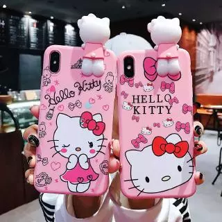 Samsung Galaxy S20 Plus S20Ultra S10 S9 S8 Plus Note 10 Pro Note 9 S7Edge Cute Hello Kitty cat expansion bracket+lanyard TPU soft case