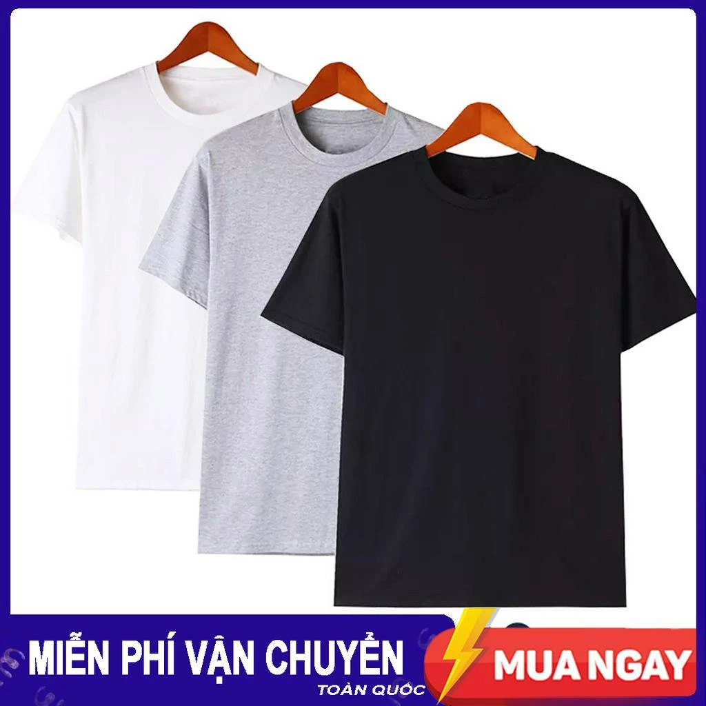 Áo Thun Nam Trơn Chất Liệu Cotton Thoáng Mát (1 ÁO), Thấm Hút Tốt - Màu Ngẫu Nhiên VBM01