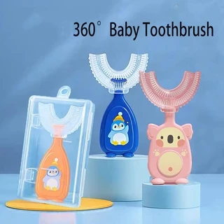 Bàn Chải Đánh Răng Silicone Xoay 360 Độ Hình Chữ U Cho Bé Từ 2-12 Tuổi ° Bàn Chải Đánh Răng Chuyên Dụng Dành Cho Bé