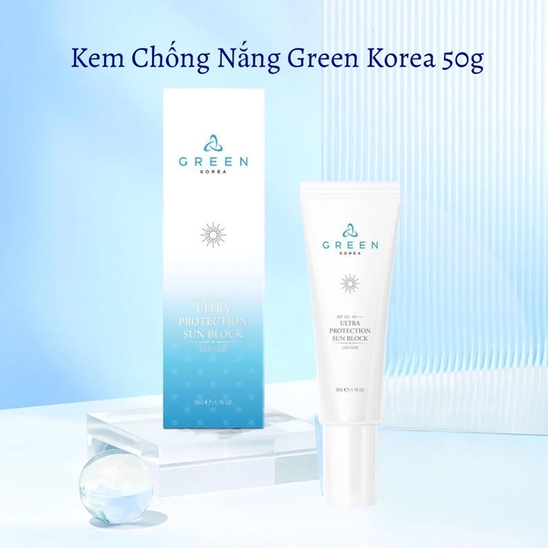 Kem chống nắng nâng tông Green SPF 50+/PA+++ 50g Mỹ phẩm Mỹ Ái