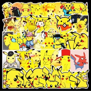 [Set 50 Cái] Sticker hình Pikachu cute, dễ thương dán trang trí laptop, mũ nón bảo hiểm, vali, xe tay ga - DB.006