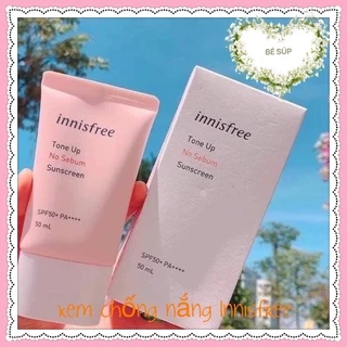 (MẪU MỚI) Kem Chống Nắng Nâng Tone da Innisfree Tone up NO SEBUM SUNSCREEN SPF50 PA++++ (50ml)