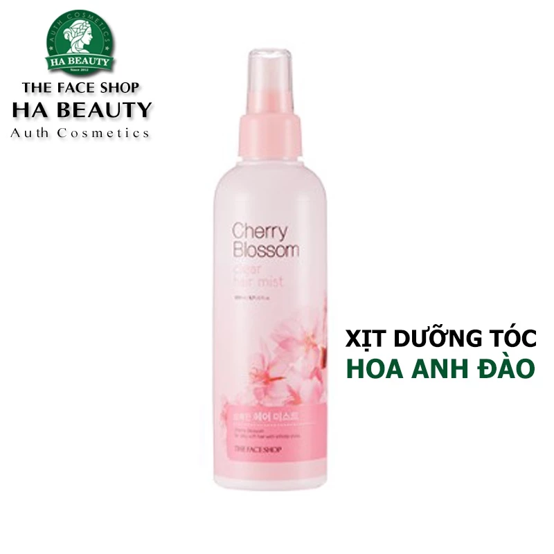 Xịt dưỡng tóc phục hồi tóc khỏe bóng mượt The Face Shop Cherry Blossom Clear Hair Mist 200ml