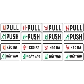 Bảng kéo đẩy - push pull, bảng kéo ra đẩy vào decal dán cửa kính giá tốt, decal dán kính