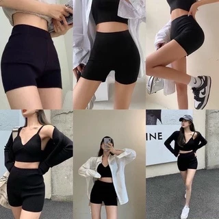 Quần Black Funoff Short Biker Short Dáng Ngắn Nữ Nâng Mông Mùa Hè Năng Động m827