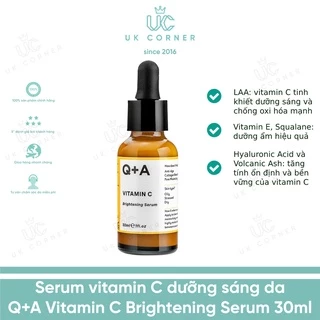 [Bill UK] Tinh chất dưỡng sáng da Q+A Vitamin C Brightening Serum 30ml