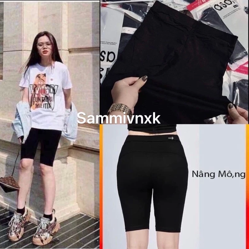 Quần legging lửng nâng mông☘️Quần legging ngố nữ dáng ngắn☘️{free ship}