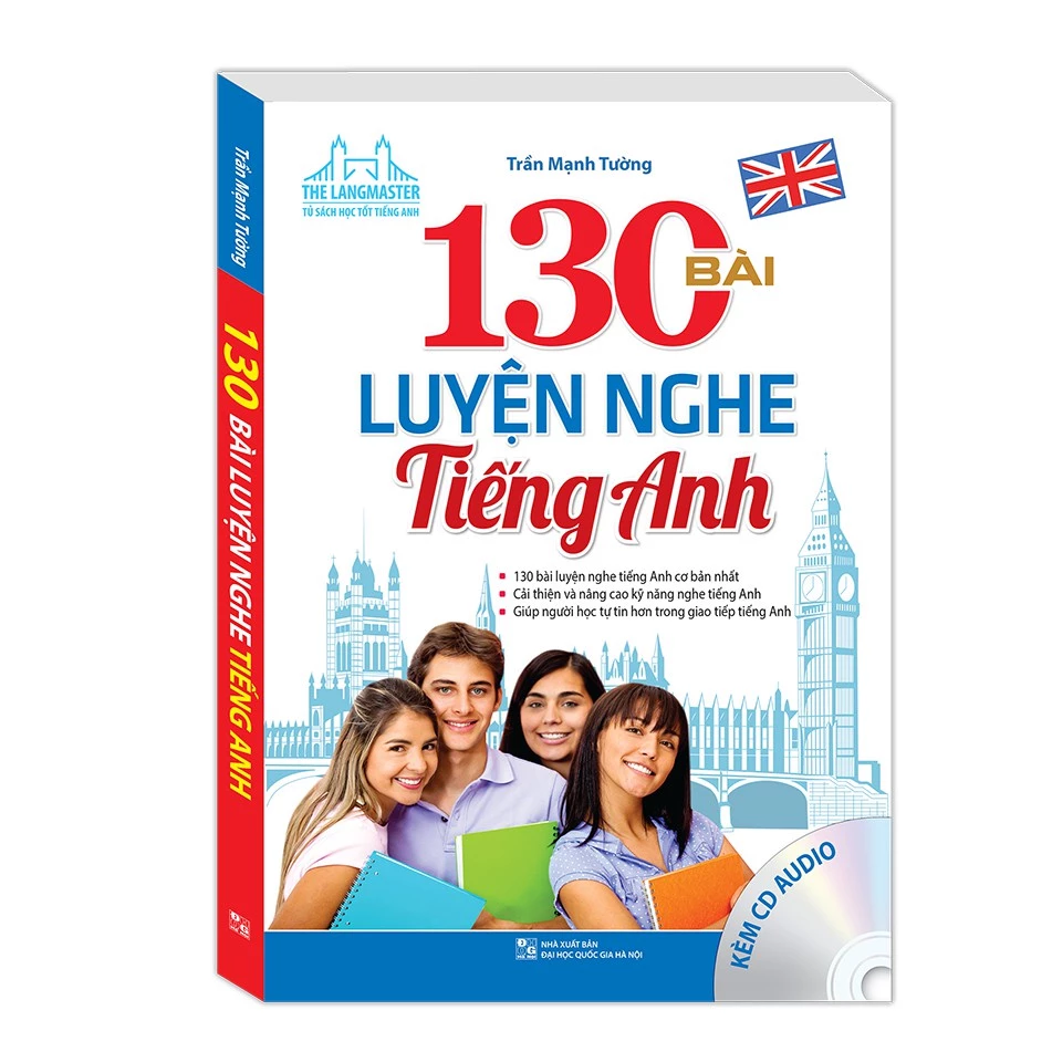 Sách - 130 bài luyện nghe tiếng Anh ( Kèm CD) Tặng Kèm Bookmark