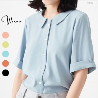 Áo sơ mi nữ cổ sen Wexuu Design áo kiểu nữ tay lỡ cổ sen - Hàng thiết kế, chất vải đẹp 3 màu - SP08