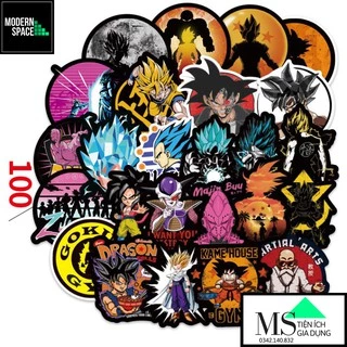 Sticker PVC Songoku 7 viên ngọc rồng Dragon Ball ST-104 -  100 Hình dán Stickers Chống nước Dán Mũ bảo hiểm