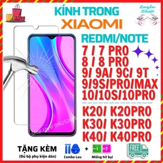 Kính Cường Lực TRONG SUỐT XIAOMI REDMI / NOTE 7/8/9/9S/10/10S/PRO/MAX/5G/K20/K30/K40/K20 PRO/K30 PRO/K40 PRO - DÁN TRONG