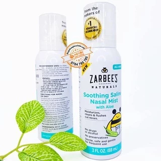 Nước muối sinh lý - Xịt mũi Zarbee's Naturals Soothing Saline Mist With Aloe