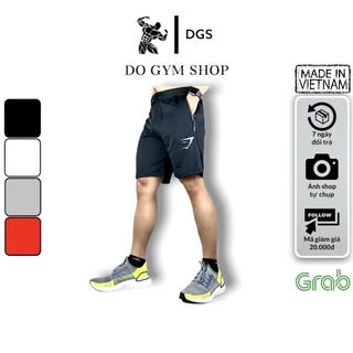 Quần short nam thể thao DO GYM SHOP logo thêu, thun poly 4 chiều thoáng mát