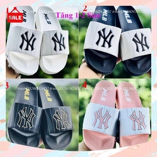 Dép mlb ❤️TẶNG VỚ❤ quai ngang thể thao nam nữ hot trent, kèm tem tag mác đầy đủ, mlb Ny trơn