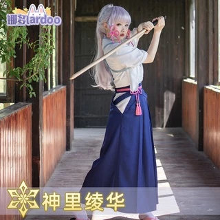 Genshin kamiri ayaka kimono cos kendo cosplay Game Và Trang Phục