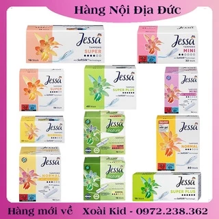 [có che tên] Băng vệ sinh Tampon Jessa Đức đủ size - Date mới đủ Bill