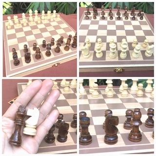 Bộ cờ vua gỗ siêu đẹp bàn cờ gấp gọn King Chess Board - Đồ chơi trí tuệ cho bé và người lớn