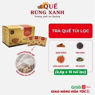 Trà quế thảo mộc Quế Rừng Xanh 100% từ quế và thảo dược giúp ấm cơ thể, ổn định đường huyết, hộp 15 túi lọc bằng bột bắp