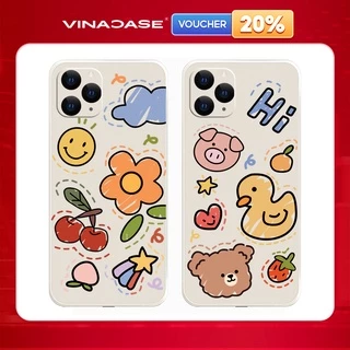 Ốp lưng Vina Case Iphone 6S/6 Plus/7G/8G/X/Xs/11/12/....Silicone TPU dẻo viền vuông bảo vệ camera hình Tranh Kute