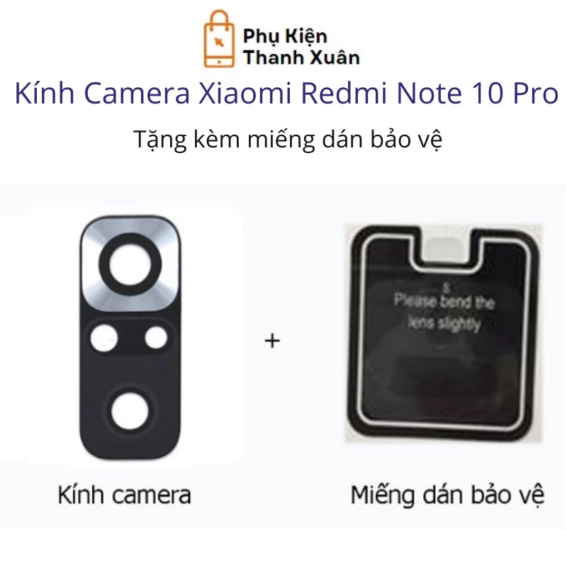 Kính camera sau Xiaomi Redmi Note 10 Pro 4G  - Tặng kèm miếng dán
