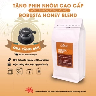 GU HẬU NGỌT, THƠM - Cà phê ROBUSTA HONEY BLEND 100% nguyên chất, rang xay mộc, pha phin, 80% Robusta Honey 20% Arabica