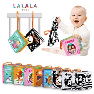 [MẪU MỚI] Sách vải Lalala baby âm thanh sột soạt 8 mặt kích thích đa giác quan cho bé