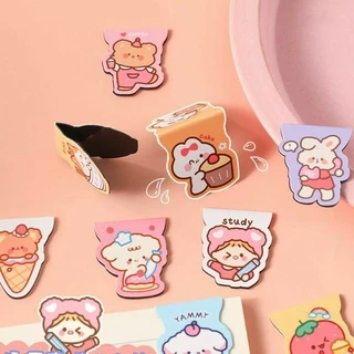 Bookmark nam châm hoạt hình cute mẫu vuông, kẹp đánh dấu trang dễ thương