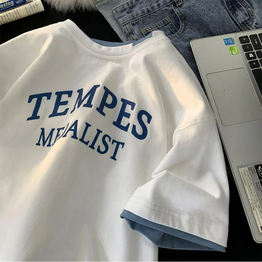 Áo phông Form rộng TEMPES phối layer - MayLinh Shop - Áo thun tay lỡ chất vải cotton
