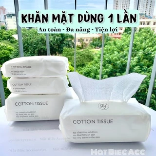 Khăn mặt dùng 1 lần lau khô ướt, giấy đa năng 100% cotton dạng tệp (nội địa Trung)