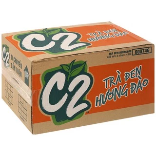 Thùng 24 chai hồng trà đào C2 chai 455ml