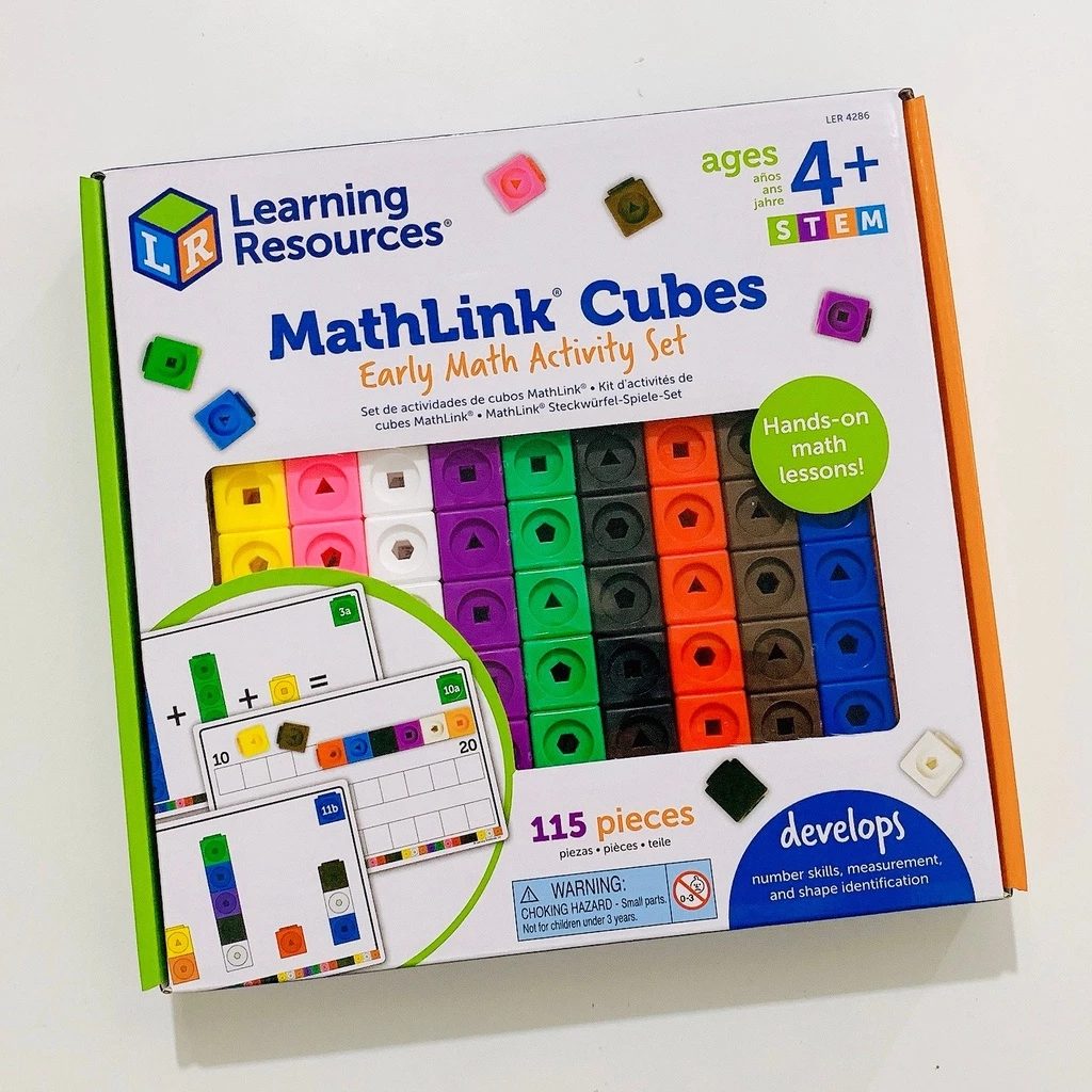 [Hàng nhập khẩu Mỹ] Bộ học toán - MathLink® Cubes Early Math Activity Set (115 chi tiết)